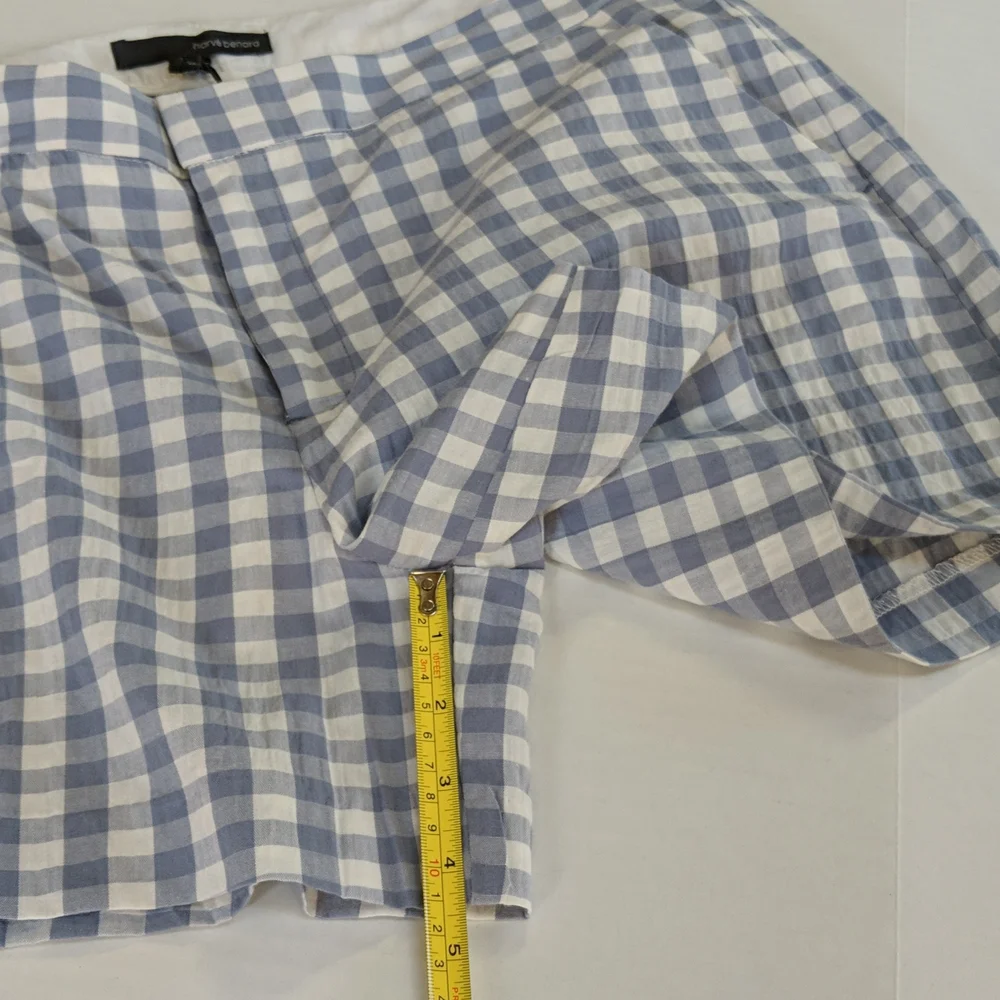 Harve Benard, light blue gingham shorts. Size 14